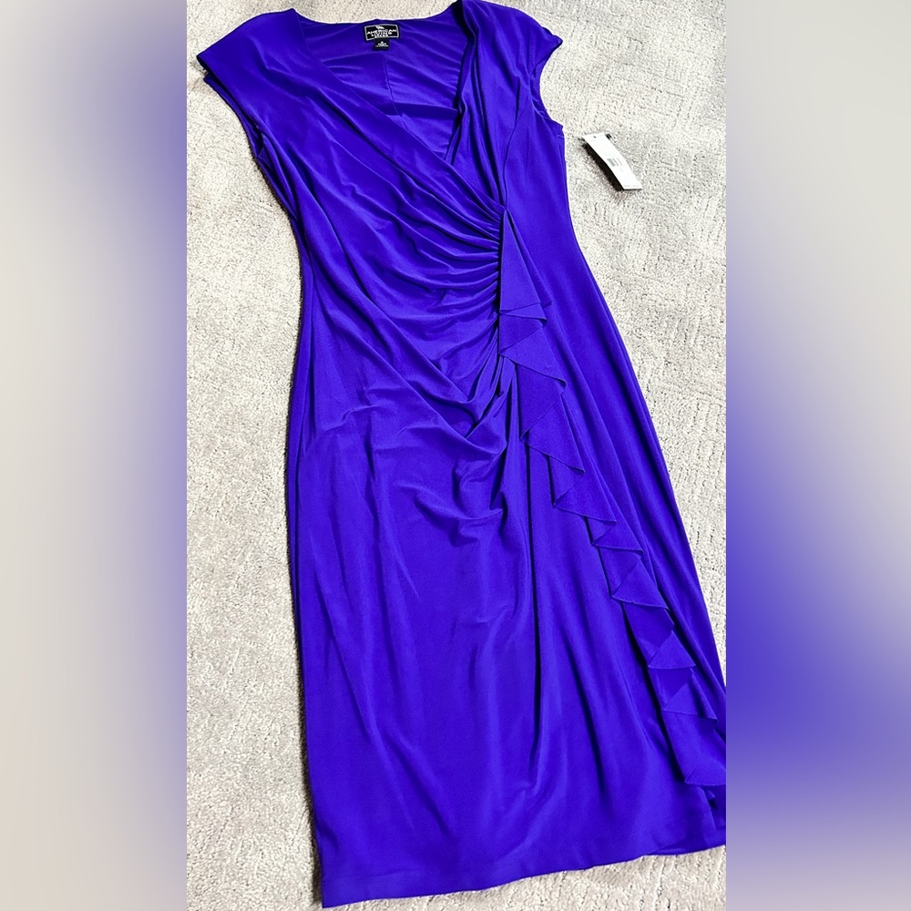 NWT! American Living purple fitted dress. Size 8.
